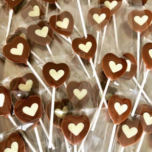 Kalmar Chokladfabrik - Wholesale Chocolate - Chocolate - Heart lollipop milk chocolate1