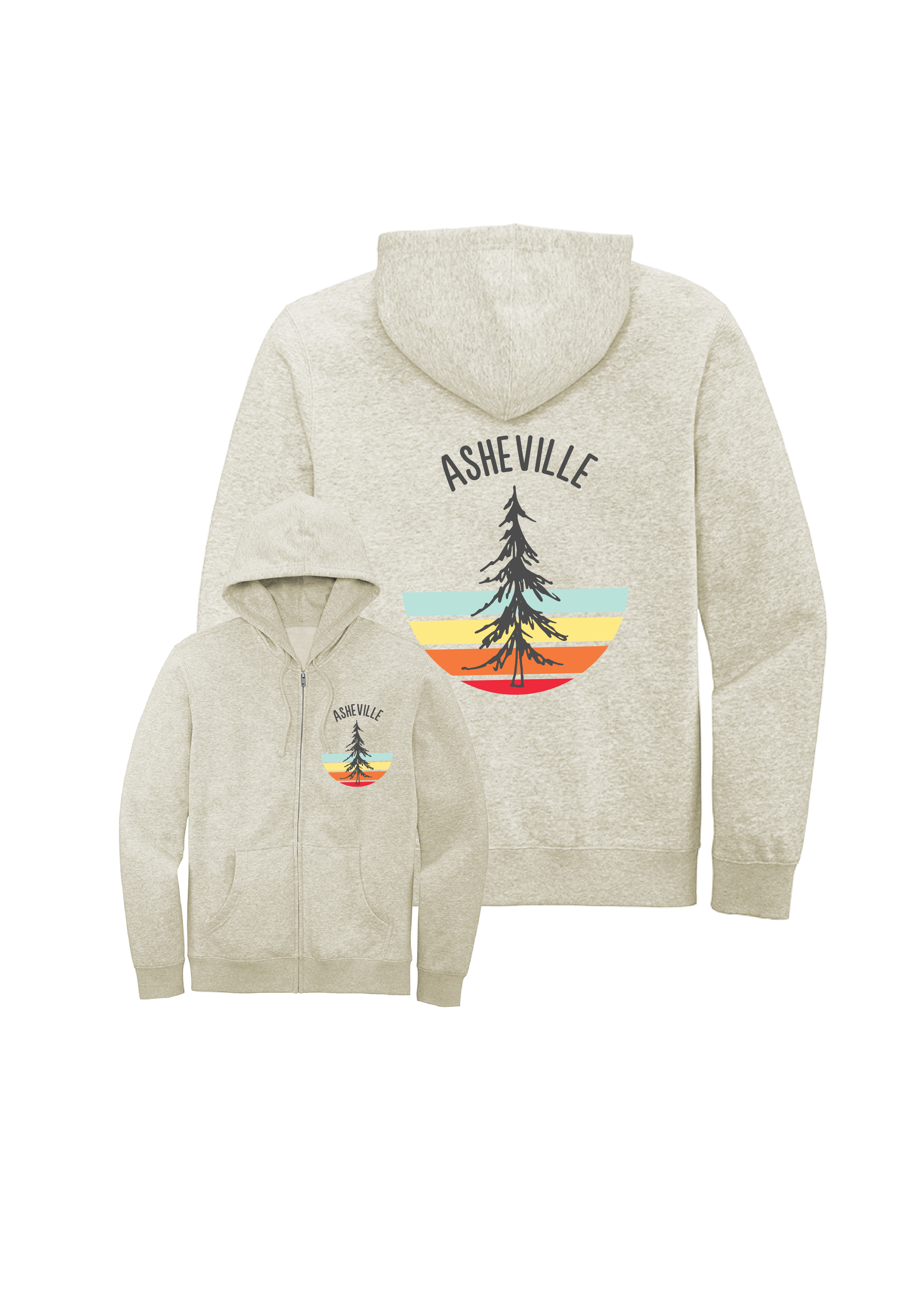 MT Brand Apparel - Wholesale Hoodie - Unisex - Colorful Pine  - Customizable - Full Zip Hoodie0