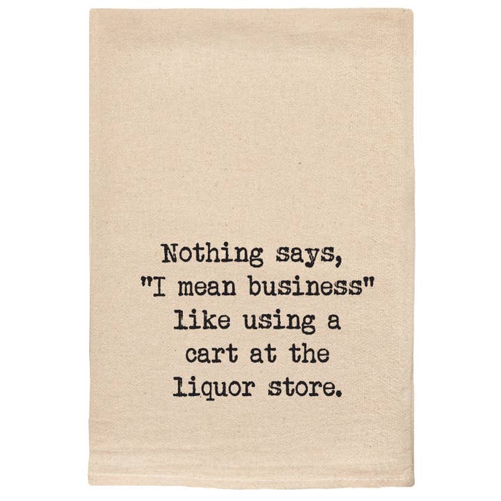 Niets betekent zaken - Slijterij winkelwagen Keukenhanddoeken voor wholesale door ellembee gift