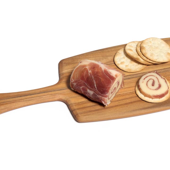 Lipper International - Wholesale Cheese Board - Teak Paddle Charcuterie Board w/ Leather Tie - small1