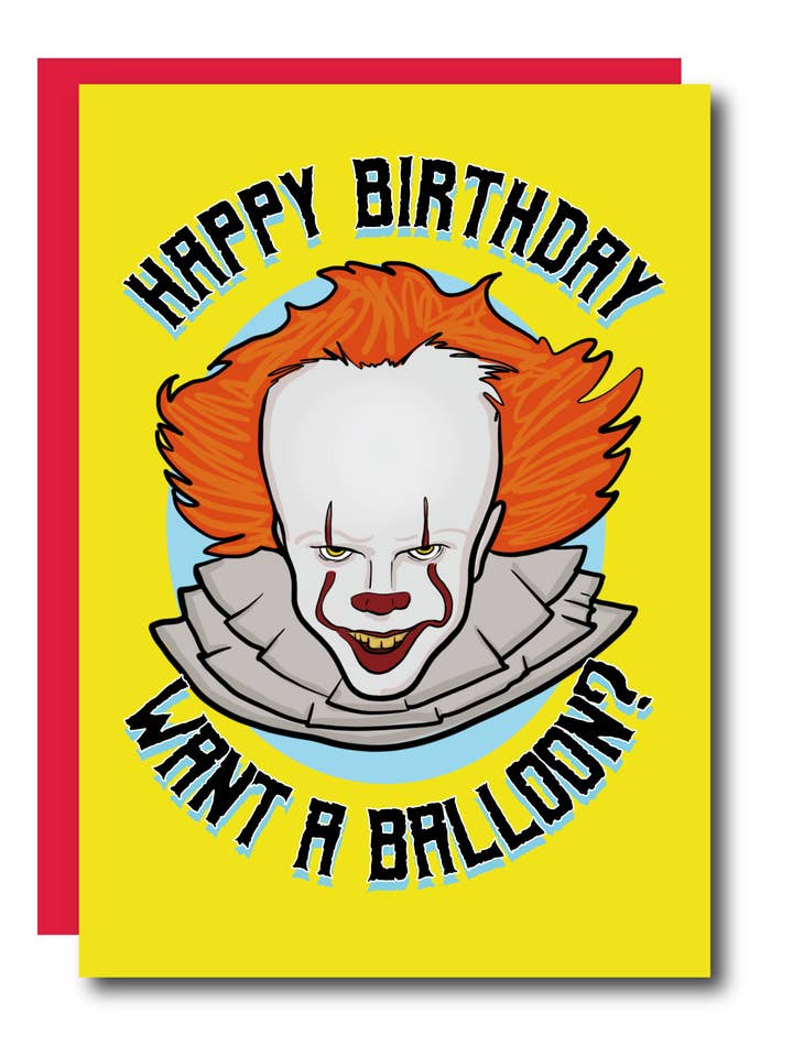 Biglietto di Auguri di Compleanno di Halloween con Clown dell'Orrore per la vendita all'ingrosso da parte di Studio Soph (We Pay Your Import Fees - We Ship DDP)