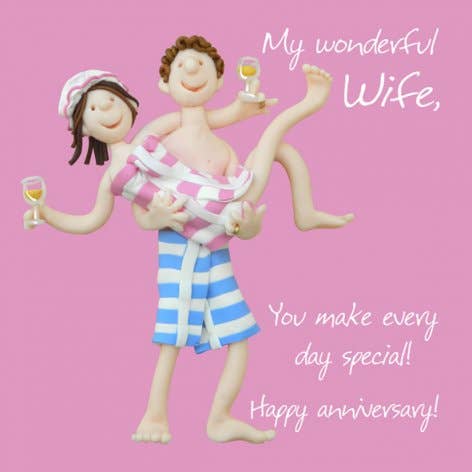 Carte anniversaire - Wonderful Wife pour la vente par Inky Blue Ltd t/a Holy Mackerel