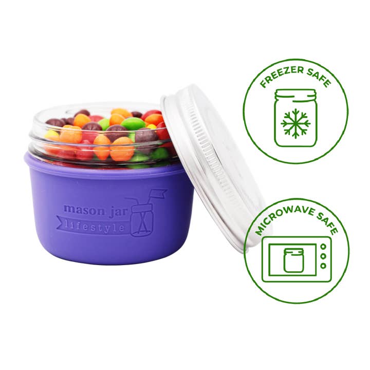 Mason Jar Lifestyle – wholesale Drink huggers & koozies – Silicone Sleeve for Wide Mouth Half Pint 8oz Mason Jars
