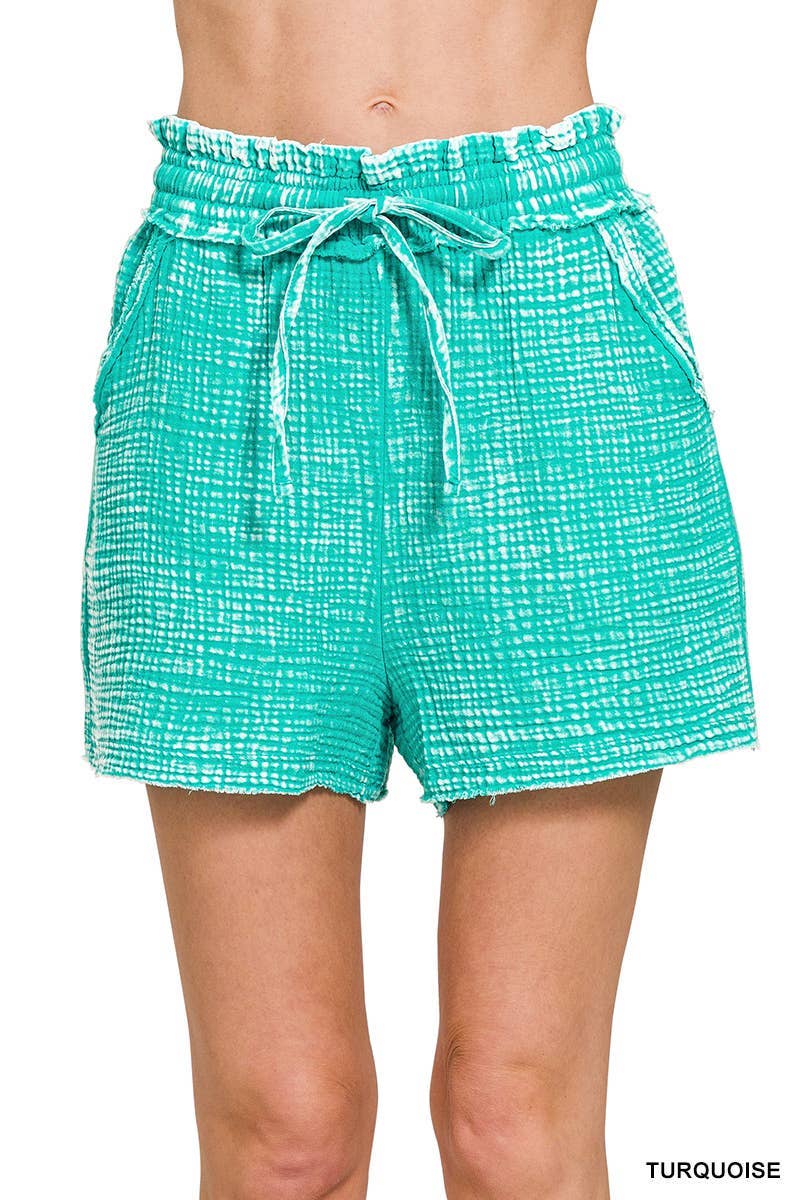 Vanilla Monkey – Calções – Mulher por atacado – Calções Lavadas com Gaze Dupla com Bainha Desfiada15