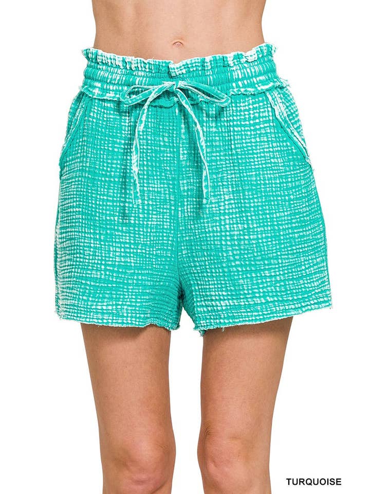 Vanilla Monkey – Calções – Mulher por atacado – Calções Lavadas com Gaze Dupla com Bainha Desfiada15