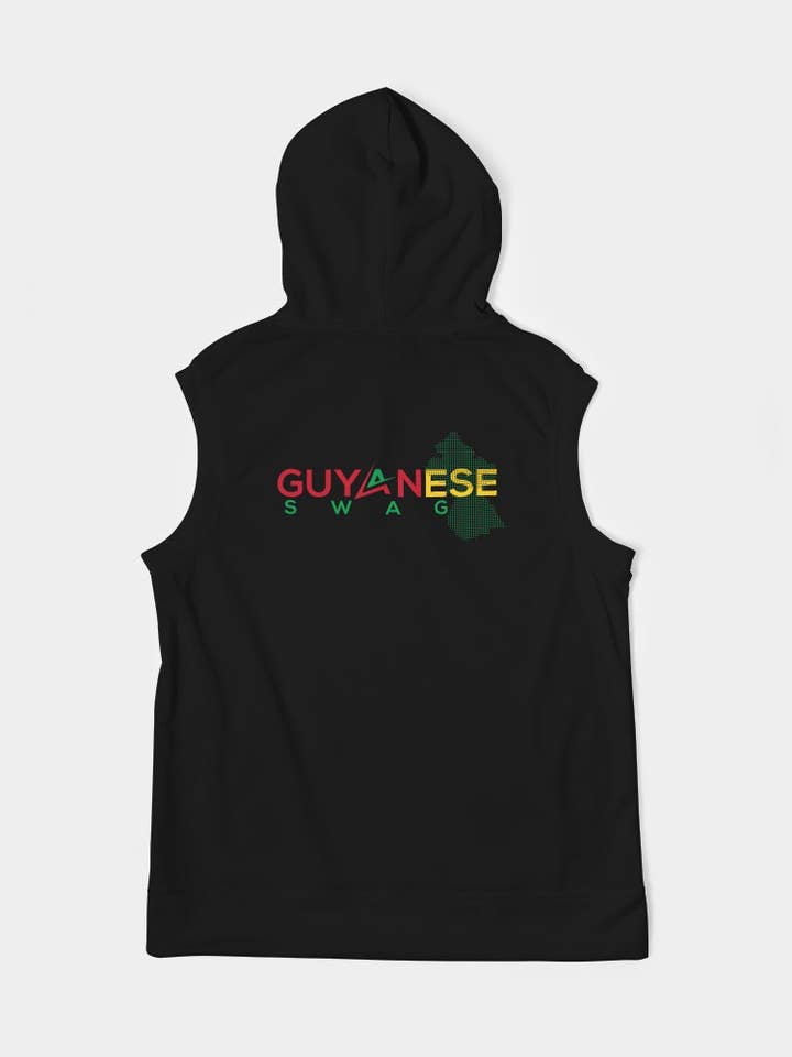 Guyanese Swag Guyana Map Premium Herren Heavyweight Ärmelloser Hoodie für den Großhandel von Guyanese Swag