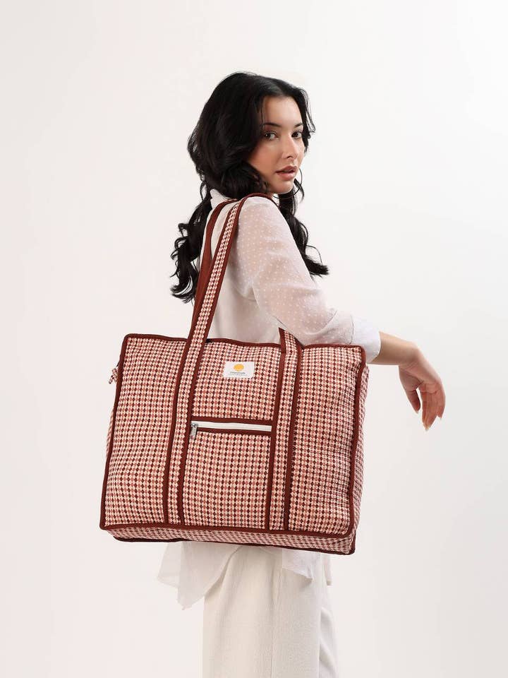 Bomullstygväska med dragkedja - Argyle Sand för wholesale av Hi Handmade