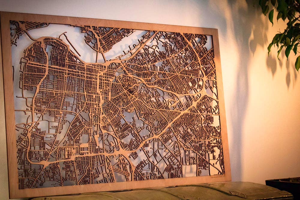 One Man One Garage - Wholesale Wall Accent - City Maps, Large 24x36" Perfect Housewarming Gift! Wooden Street Cutouts15