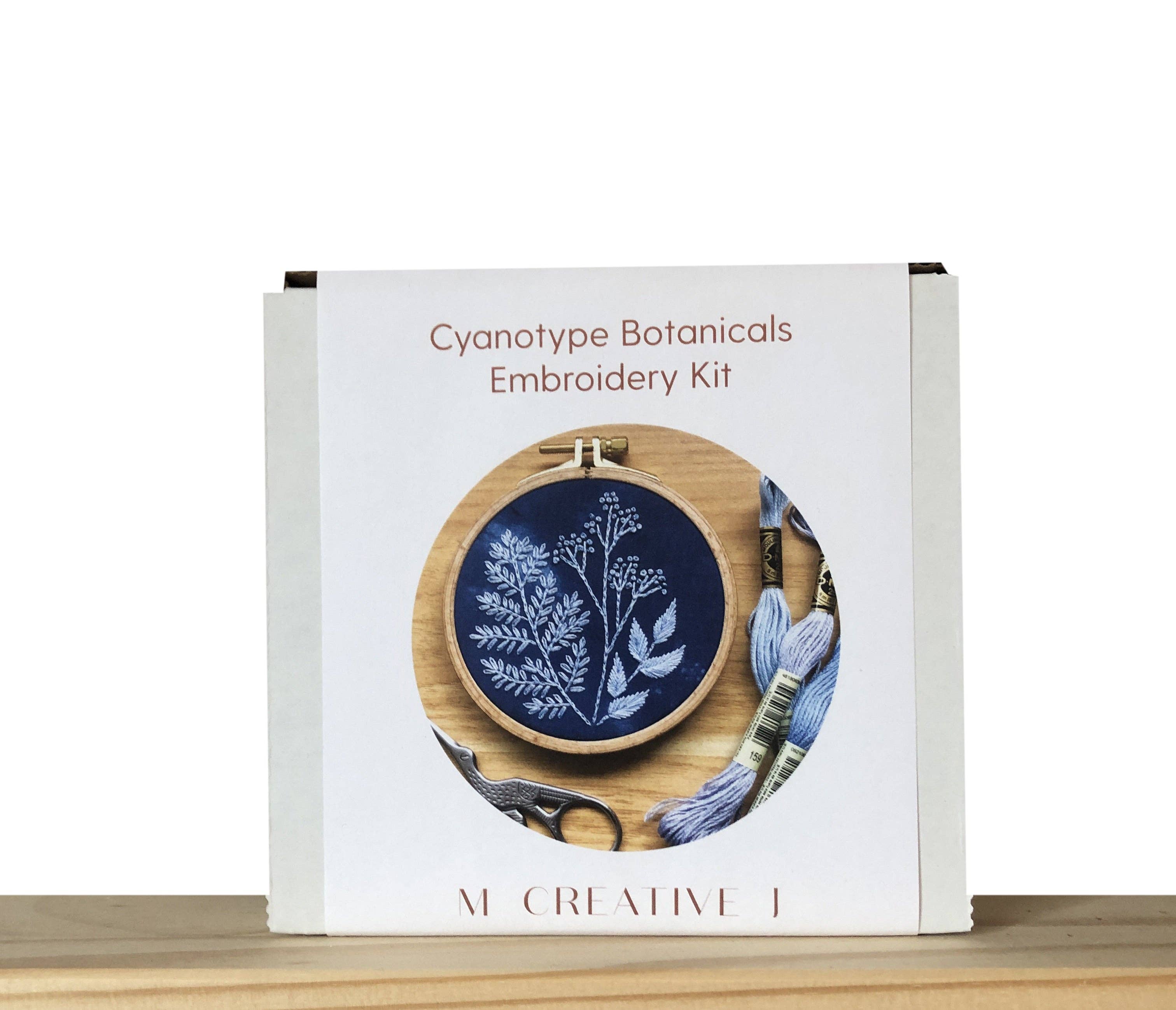 MCreativeJ - Wholesale Embroidery/Cross Stitch Supplies - Cyanotype Botanicals - Botanical Embroidery Kit for Beginners1