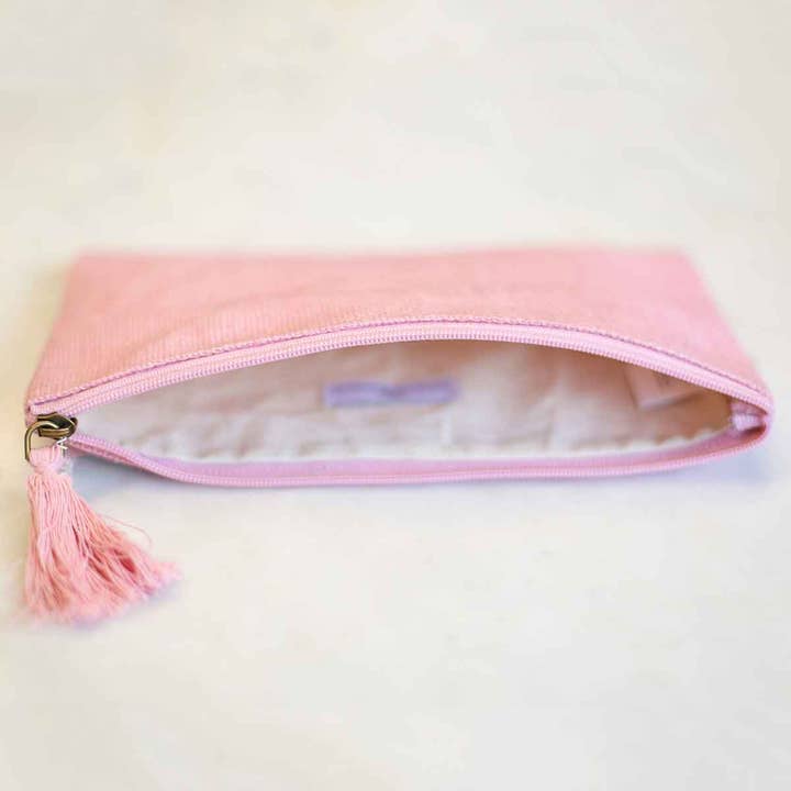 The Royal Standard - Wholesale Makeup/Cosmetic Bag - Jute Cosmetic Bag Light Pink 10x6