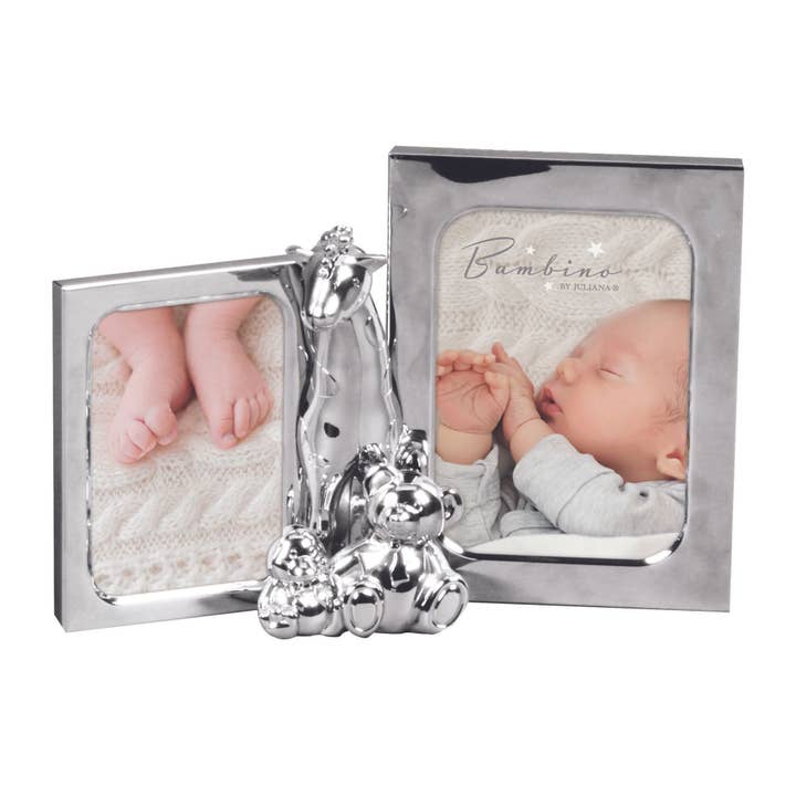 Cornice portafoto doppia con giraffa e 2 orsacchiotti per la vendita all'ingrosso da parte di WIDDOP and Co.