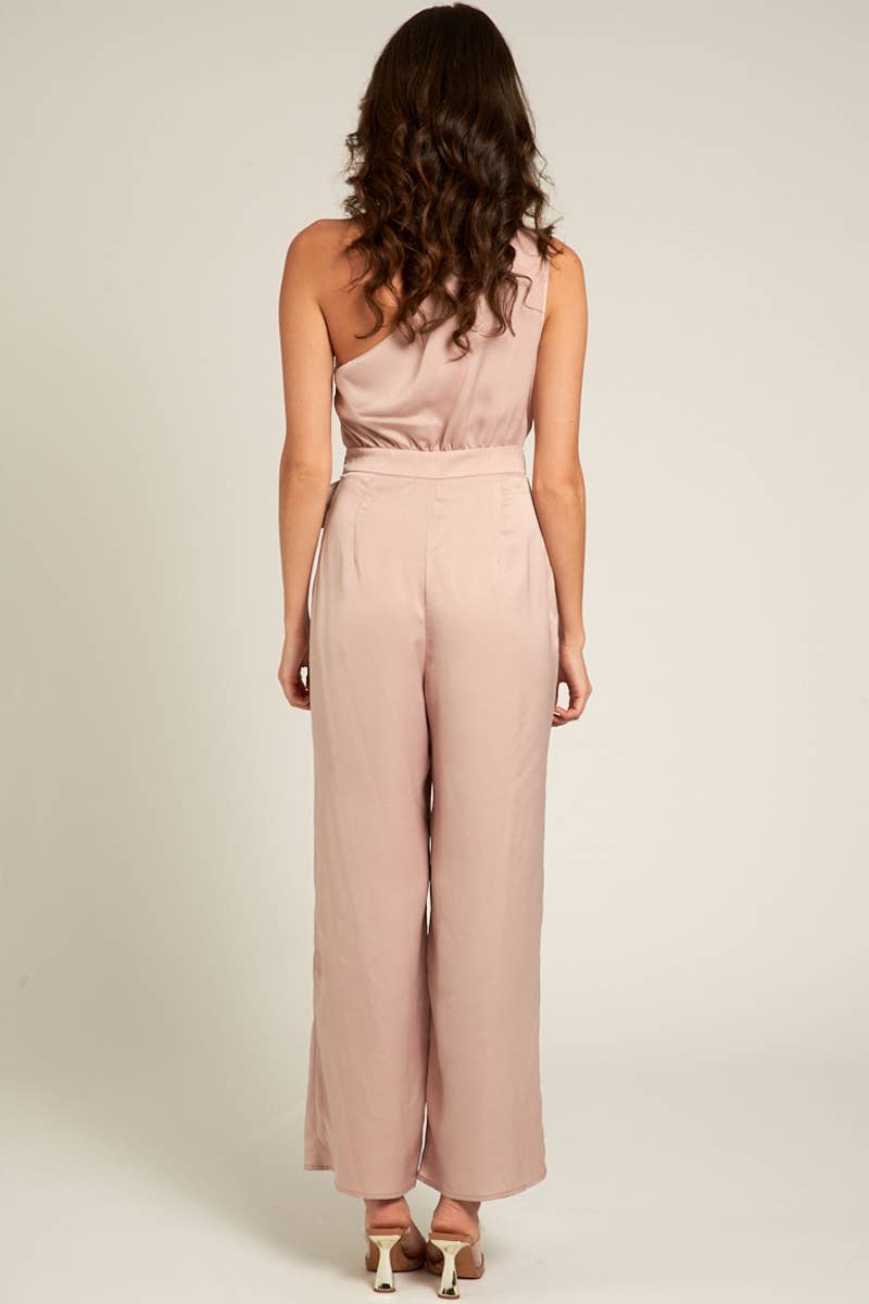 En Crème - Wholesale Jumpsuit - Women's - One Shoulder Jumpsuit with Back Tie3