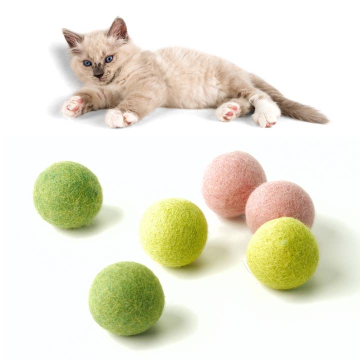 Wool Felted Cat Toy Balls for wholesale by Woolbuddy