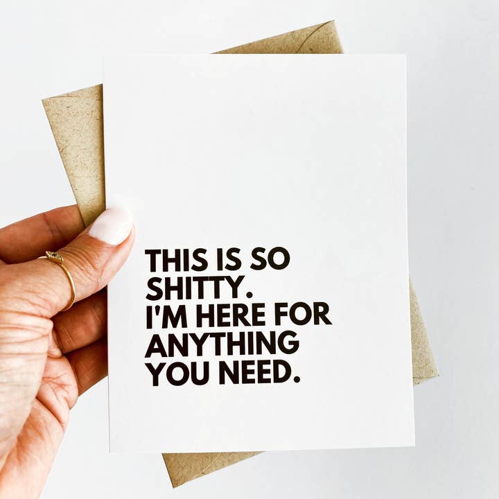 Five Dot Post - Venta al por mayor Tarjeta de condolencias - Tarjeta de pésame This Is So Shitty I'm Here For You Cancer