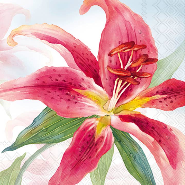 Paper Cocktail Napkins Pack of 20 Exotic Lily for wholesale by Boston International