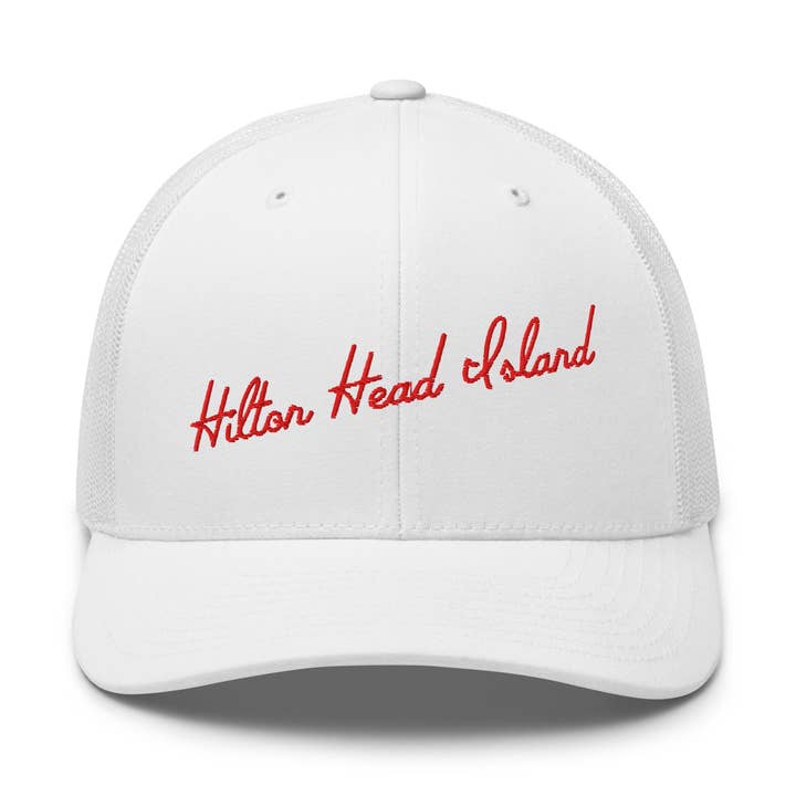 Hilton Head Island South Carolina Embroidered Trucker Hat | Red Thread for wholesale by CRE PYT