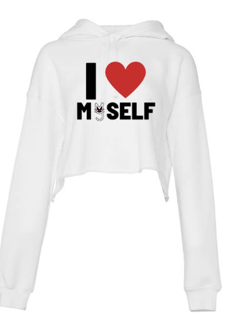 Jeg elsker mig selv beskåret hættetrøje for engroshandel hos M.T.A.P. Clothing