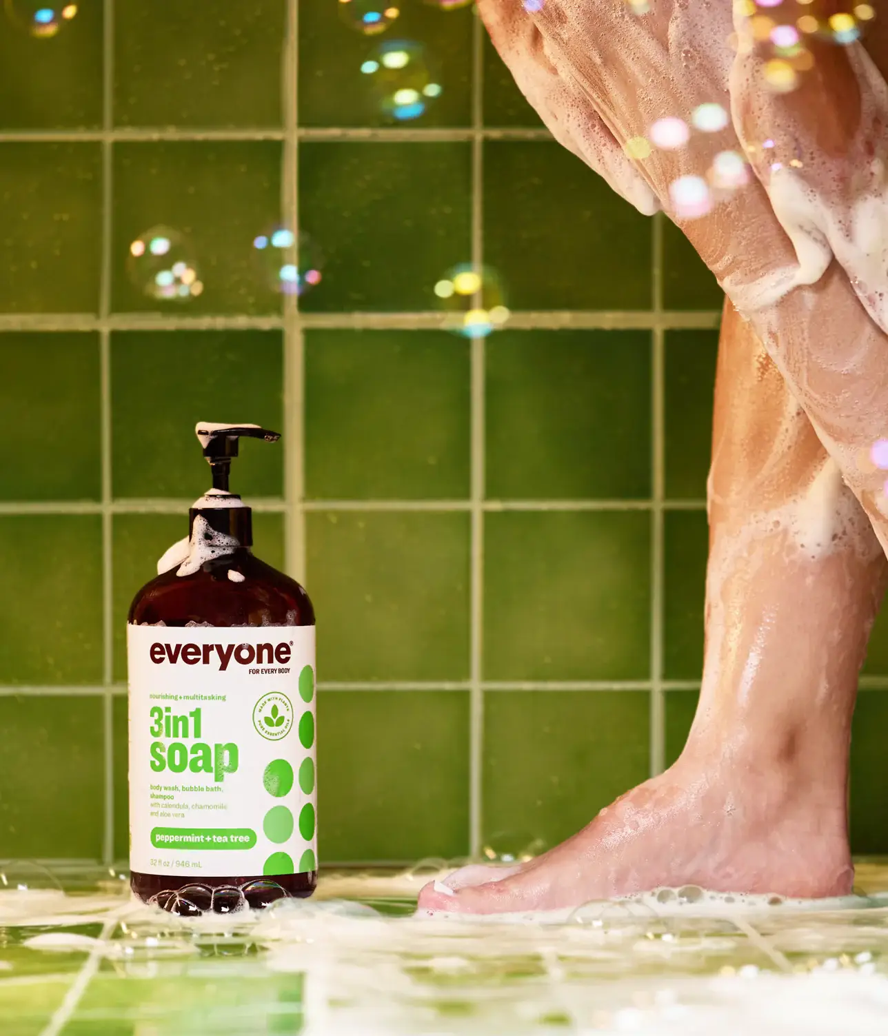 EO + Everyone - Wholesale 2-in-1 Shampoo & Body Wash - Peppermint + Tea Tree 3in1 Soap 32 oz Case Pack of 61