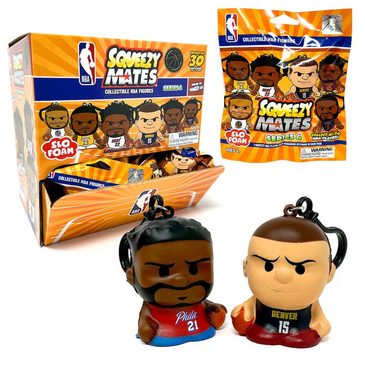 Party Animal, Inc. - Wholesale Toy Set - Kids - SqueezyMates NBA 2025 Gravity Feed Display - 24ct