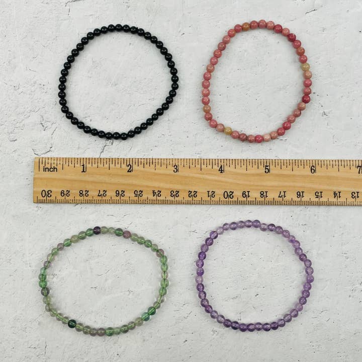 Rock Paradise - Wholesale Beaded Bracelet - 4mm Crystal Gemstone Bracelets - You Select the Gemstone -