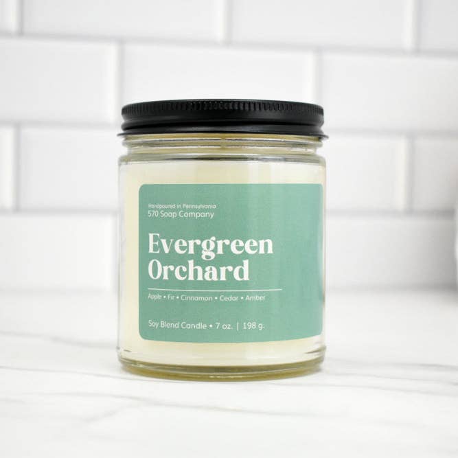 Huerto Siempreverde - Manzana Fresca, Abeto y Canela - Vela de Mezcla de Soja de 7 oz para venta al por mayor de 570 Soap Company