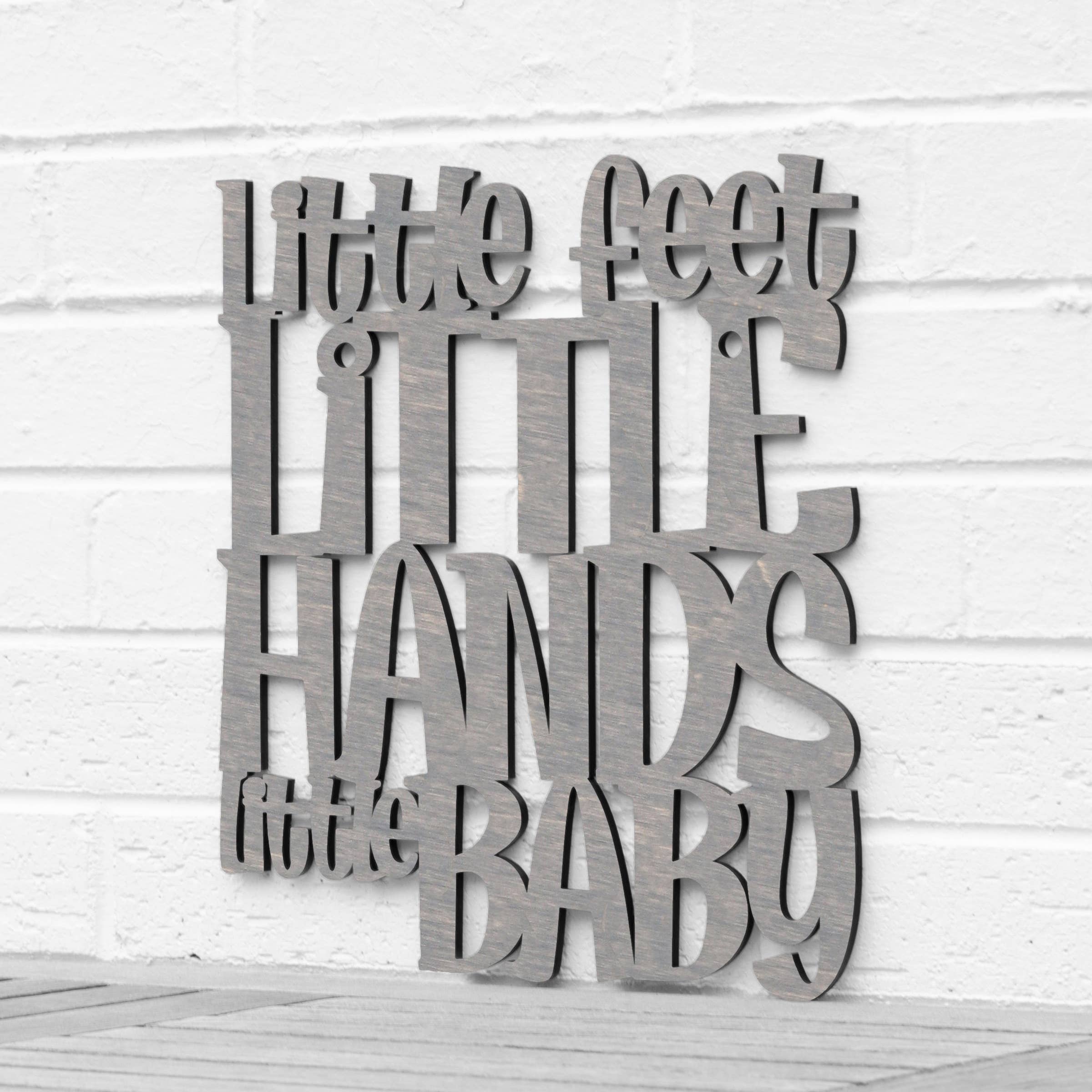 Spunky Fluff - Wholesale Wall Decor - Kids & Baby - Little Feet Little Hands Little Baby, Wood Nursery Decor12