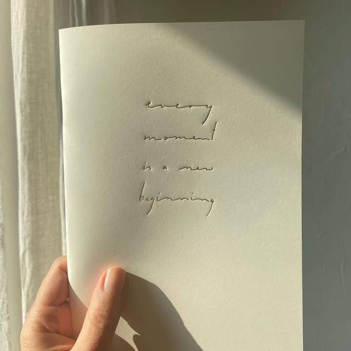 EVERY MOMENT IS A NEW BEGINNING - BLANK - JOURNAL - NOTEBOOK for wholesale by Anna Cosma
