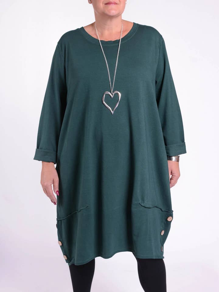 Buttoned Hem Dress - 10667 for wholesale by Jeld Wholesale