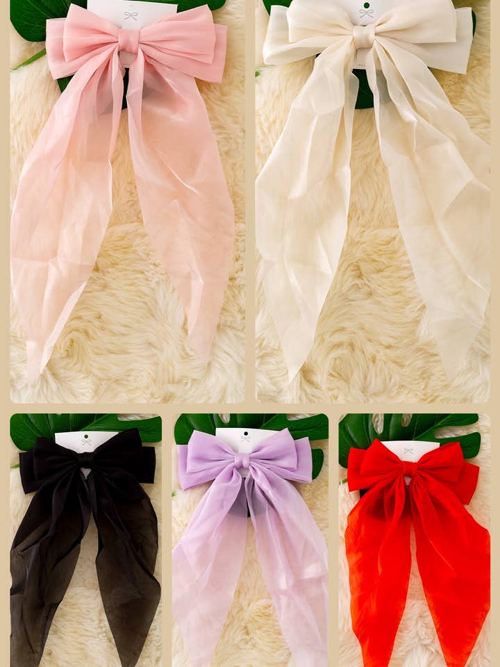 COQUETTE ❤️CHIFFON❤️ HAIR BOWS FOR MOM!! AVAILABLE IN 5COLOR for wholesale by Kids Charm Online