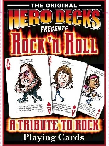 Rock n Roll Heroes Playing Cards for wholesale by Midwest Novelty / Parody Productions