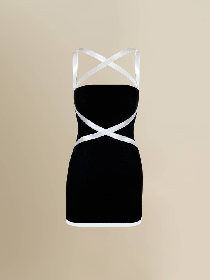 X Jurk in Zwart voor wholesale door Contessa Mills LLC