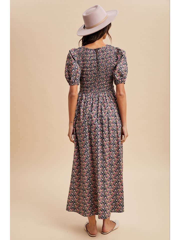 In Loom – wholesale Dress – Women's – SMOCKED COTTON FLORAL MAXI DRESS8