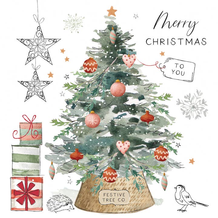 Merry Christmas to you - tree for wholesale by Katie Phythian Design
