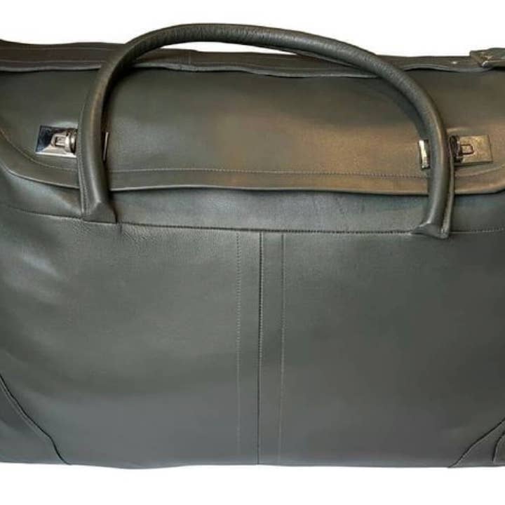 Impromptu Musé - Wholesale Weekender Bag - Women's - Grey Italian Soft Leather Oversized Holdall4