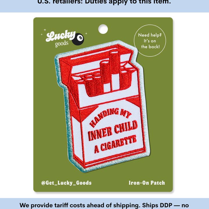 Inner Child Cig – Iron-On Embroidered Patch for wholesale by Lucky Goods Paper