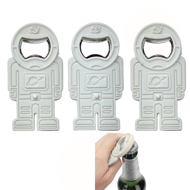 Astronaut Beer Openers, Kitchen Bar Accessories, White Pink for wholesale by Fiona Accessories