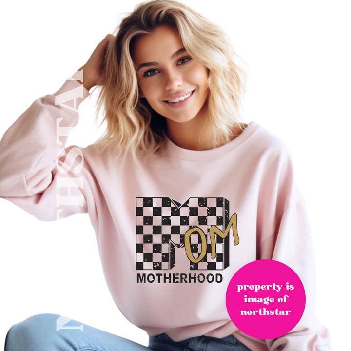 Northstar – wholesale Graphic sweatshirt – Women’s – MTV Mom Motherhood Sweatshirt - Trendy Mom Sweatshirt - Pink1