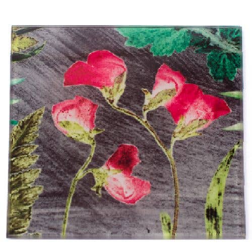 Porta-copos de vidro estilo botânico Sweet Pea por atacado de Gillian Arnold