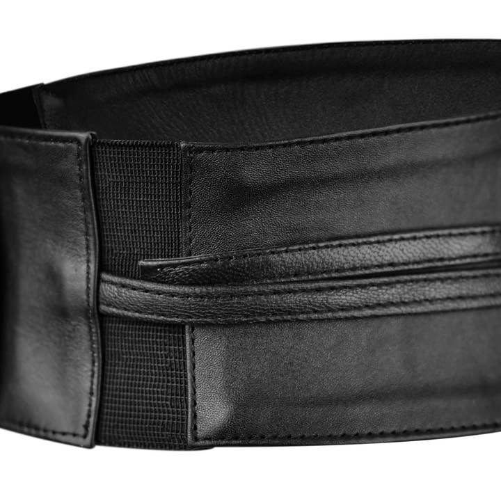 Miss Leather - Wholesale Corset - Women's - Womens Black Leather Wide Corset Belt Fashion Waist Belt