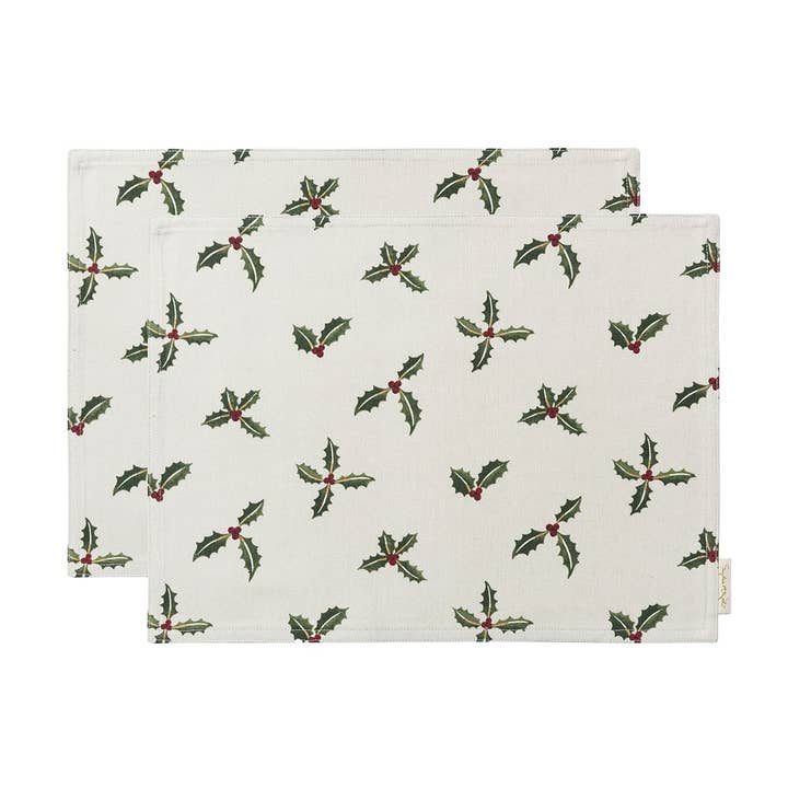 Holly & Berry stoffen placemats (set van 2) voor wholesale door Sophie Allport
