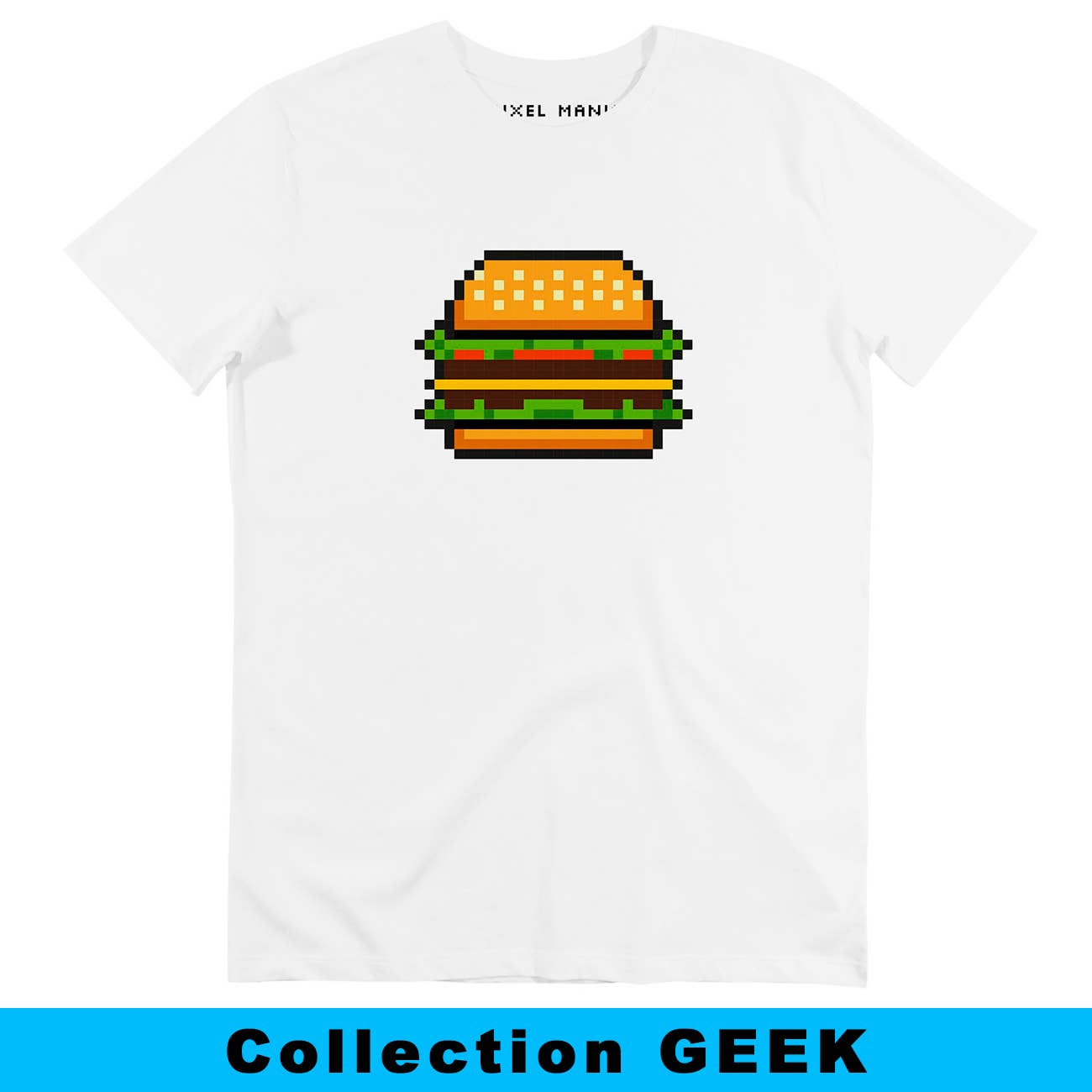 Grafitee - Wholesale Screen Printed T-Shirt - Unisex - Burger Pixel T-shirt - Geek and gaming T-shirt0