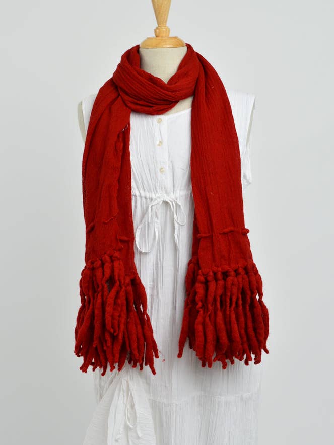 Pure Wool Scarf - Ruby Red for wholesale by Mozaic by Euro Dreaming