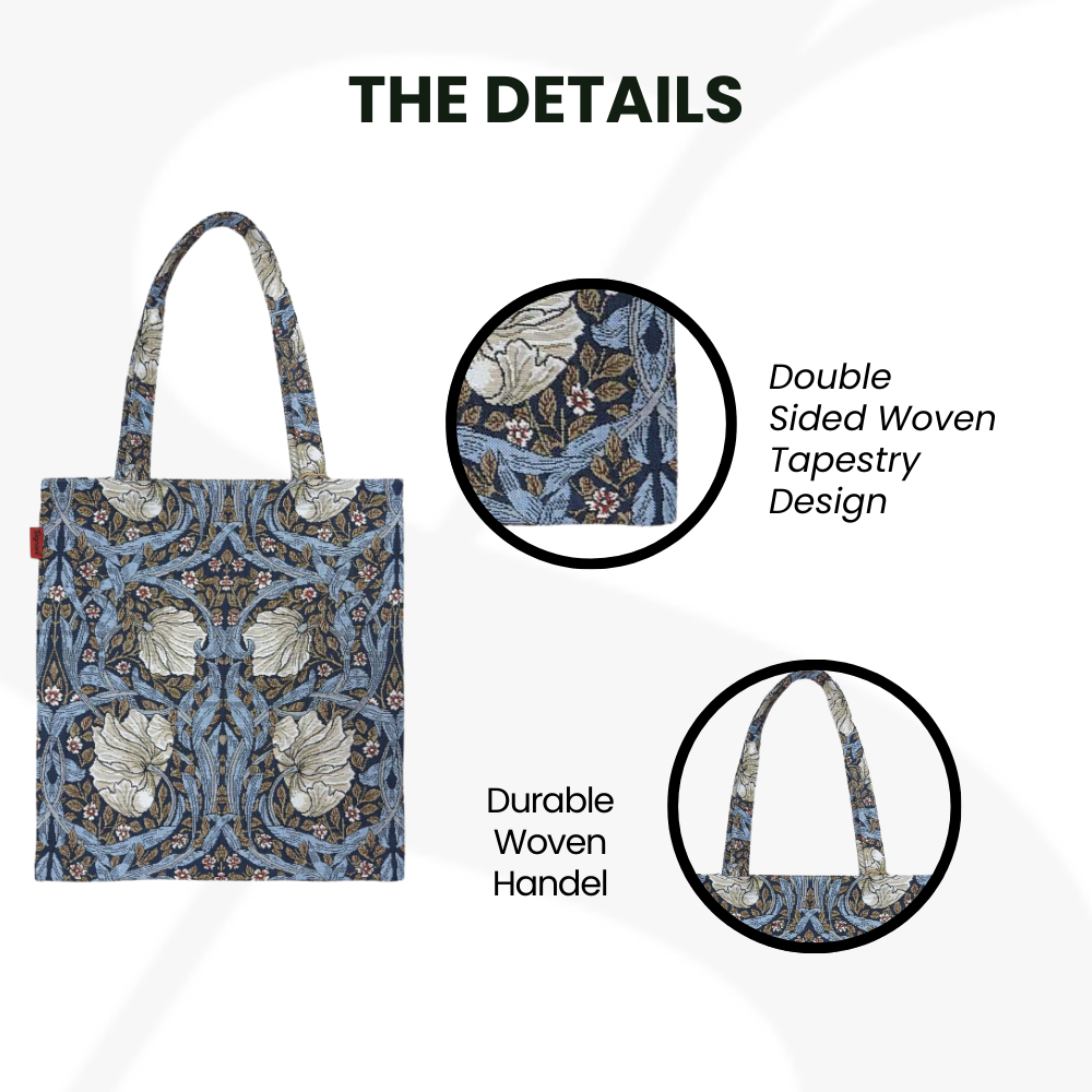 SignareArt - Wholesale Grocery/Shopping Bag - FLAT-PIMPERNEL-BL|  WILLIAM MORRIS PIMPERNEL AND THYME BLUE - FLAT BAG3