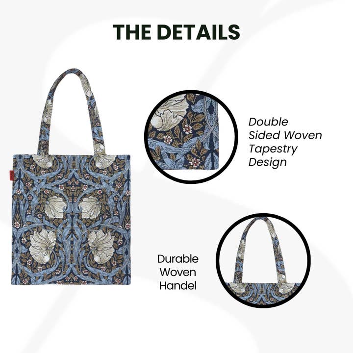 SignareArt - Wholesale Grocery/Shopping Bag - FLAT-PIMPERNEL-BL| WILLIAM MORRIS PIMPERNEL AND THYME BLUE - FLAT BAG3