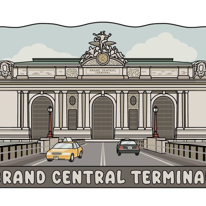 Grand Central Terminal - 3D Wooden Souvenir Magnet - 10 pcs for wholesale by Gifty Studio
