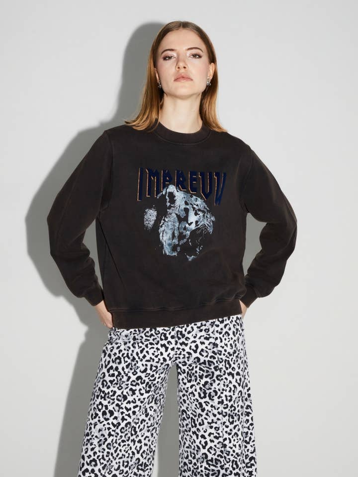 Eddie Black Tiger sweatshirt made in Portugal for wholesale by IMPREVU