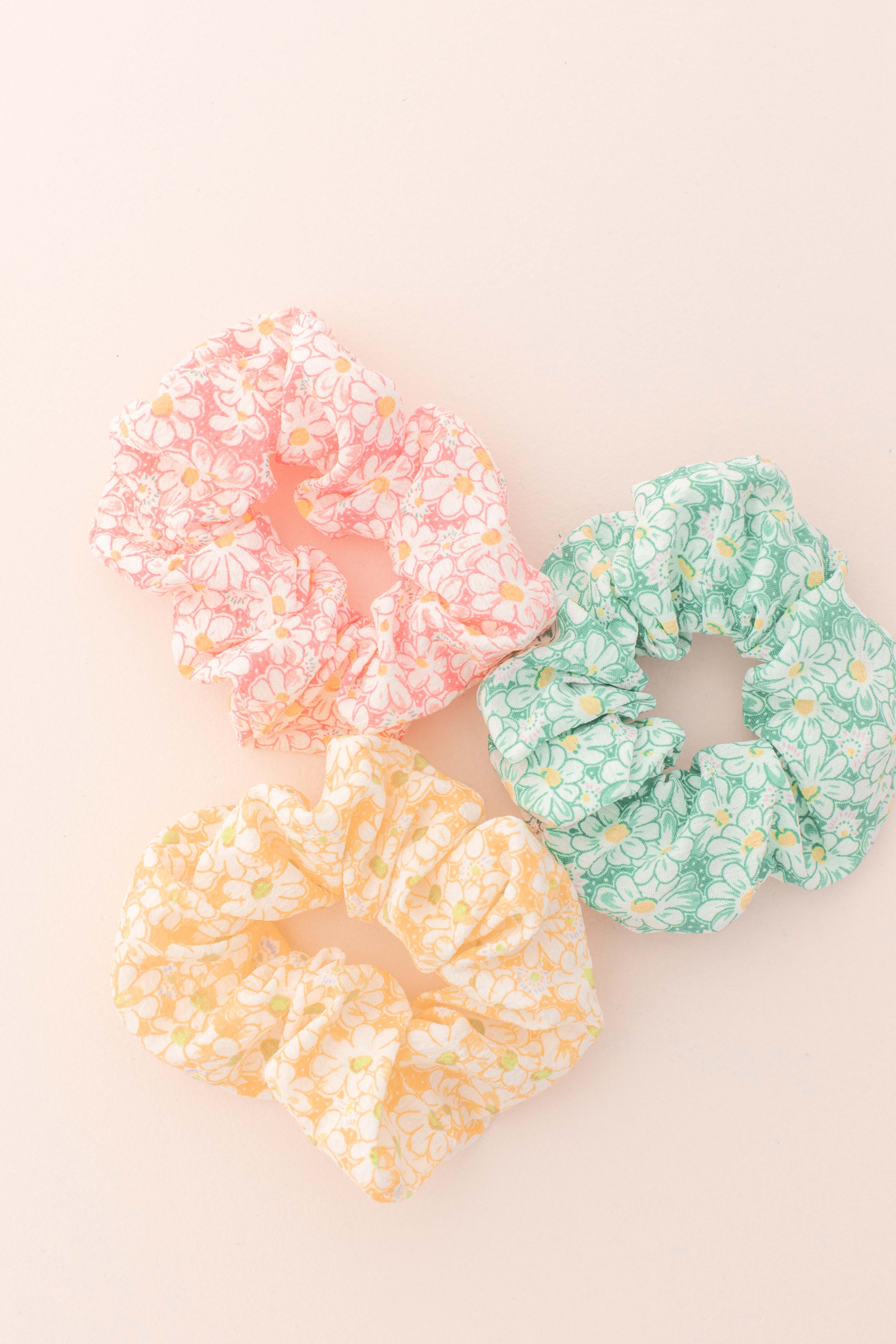 Space 46 Wholesale - Wholesale Scrunchie - Women’s - Floral Cotton Hair Scrunchie