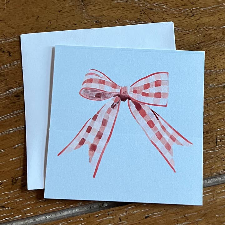 Flat Bow Gift Enclosure Cards, 3x3 , Set of 5 for wholesale by Art and Soul