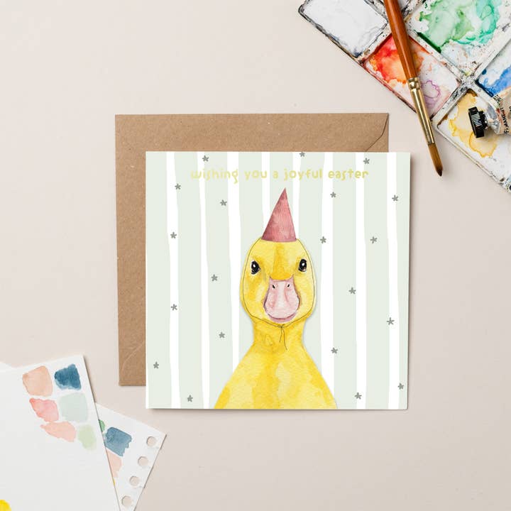 Easter Chick card with Gold Foil for wholesale by lil wabbit