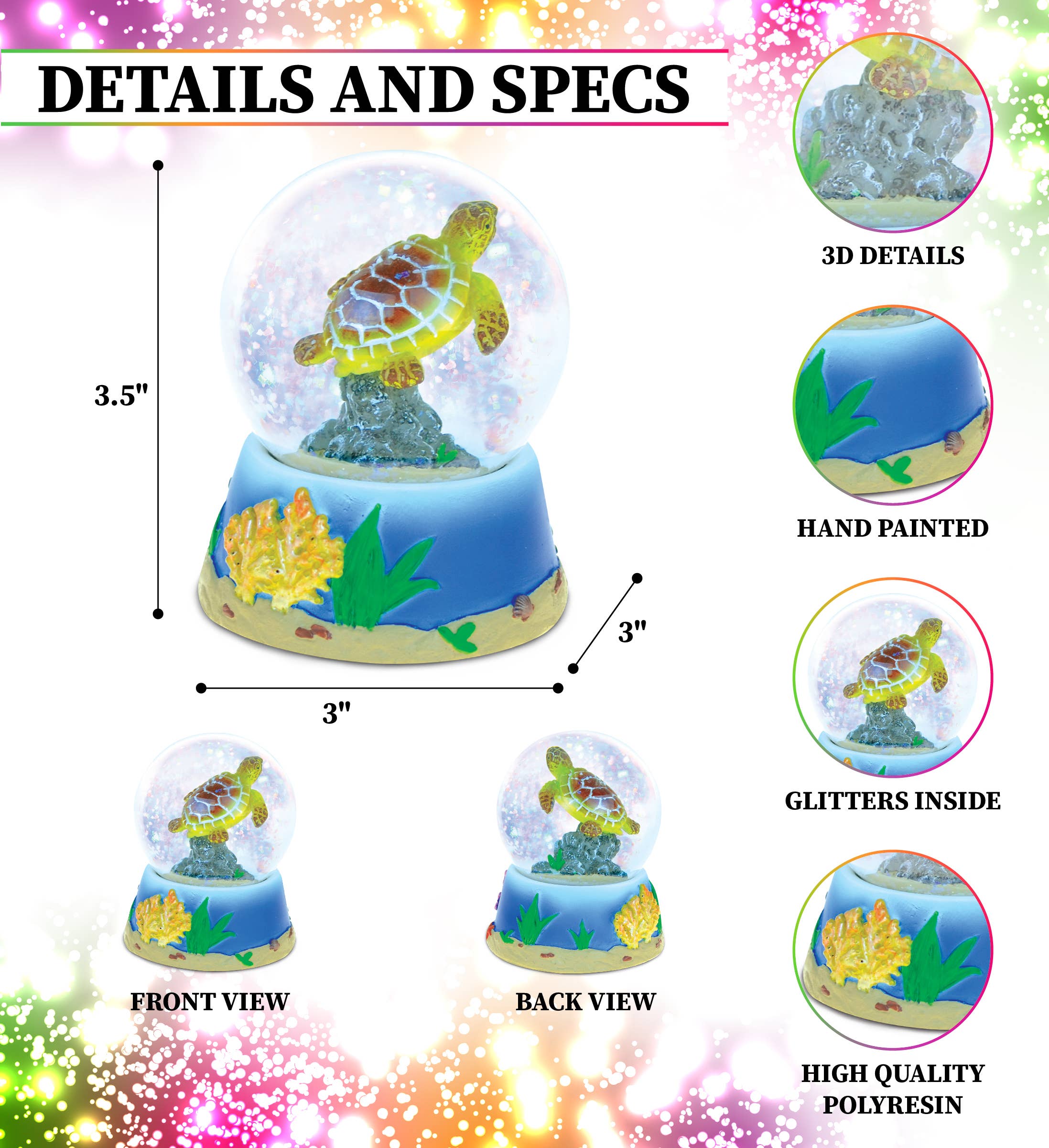 Cota Global - Wholesale Snow Globe - Snow Globe - Sea Turtle (65Mm)1